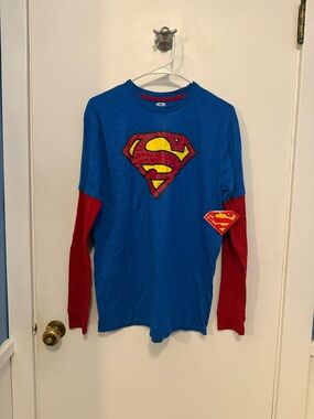 DC Comics Blue & Red Superman Long-Sleeve Tee